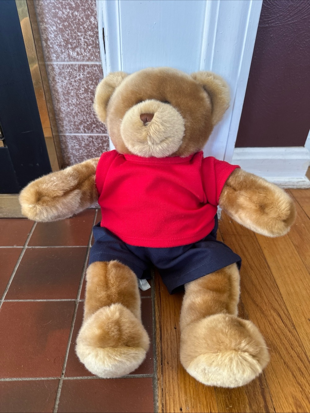 Brown Bear Classic Build A Bear With Clothes - Red Shirt And Blue Pants
